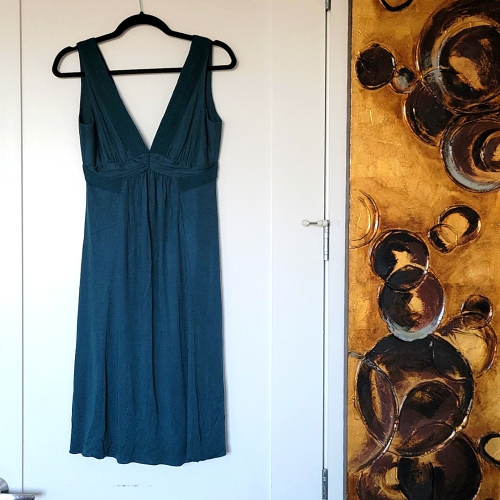 Elie Tahari Dark Turquoise Deep V Dress